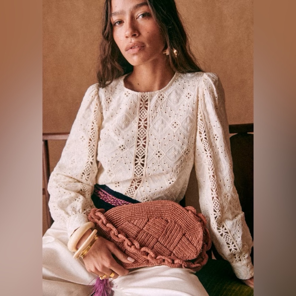 Sezane Scarlett Blouse-Ecru